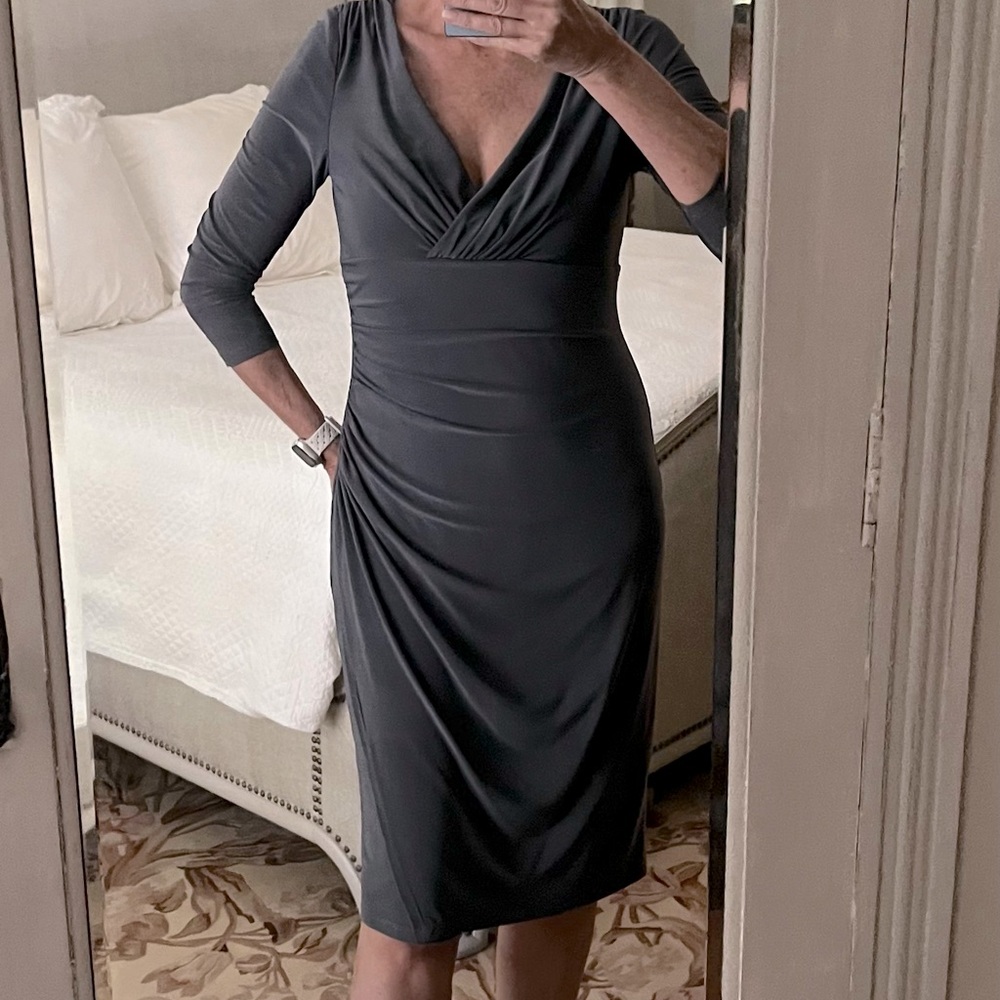 Lauren Ralph Lauren Charcoal 3/4 Sleeve Dress